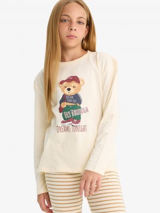 لباس راحتی دخترانه بژ دفکتو