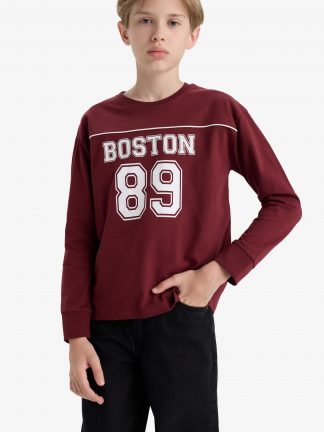 تی شرت پسرانه زرشکی دفکتو