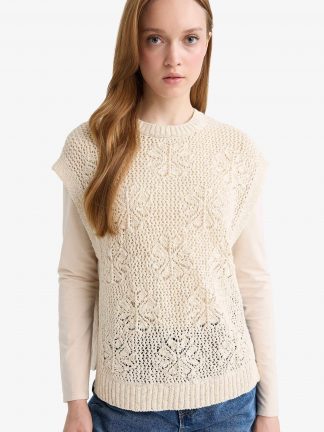 جلیقه زنانه بژ دفکتو