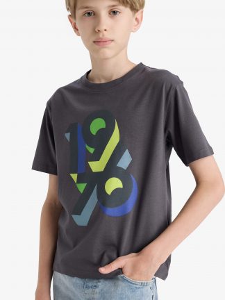 تی شرت پسرانه خاکستری تیره دفکتو