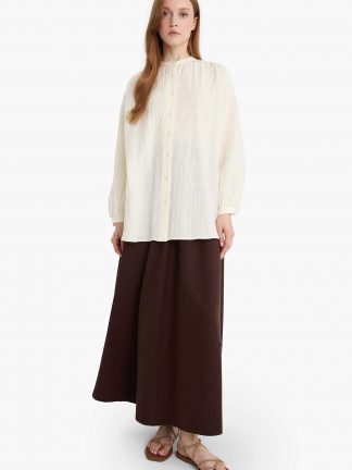 دامن ماکسی قهوه ای دفکتو