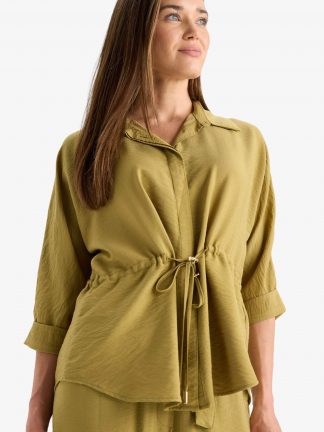 شومیز زنانه خاکی دفکتو