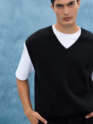 جلیقه مردانه مشکی دفکتو