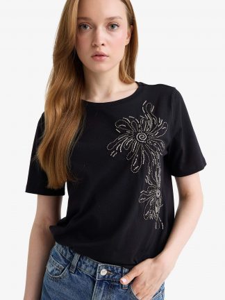 تیشرت زنانه مشکی دفکتو