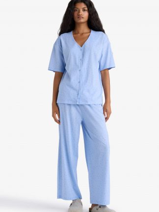 ست لباس راحتی زنانه آبی روشن دفکتو