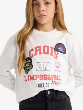 تی شرت آستین بلند دخترانه بژ دفکتو