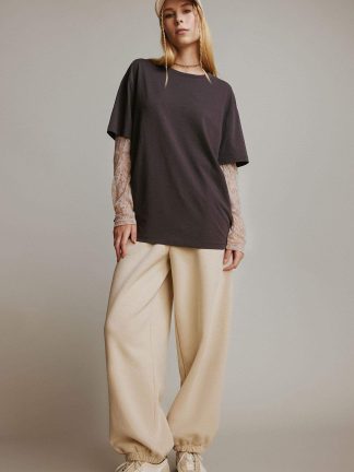 شلوار جاگر زنانه بژ دفکتو