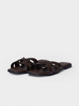 دمپایی زنانه قهوه ای دفکتو