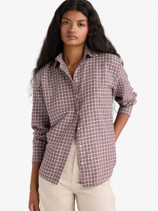 شومیز زنانه زرشکی دفکتو