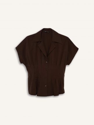 شومیز زنانه قهوه ای دفکتو