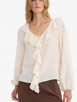 بلوز زنانه بژ دفکتو