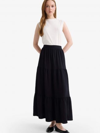 دامن ماکسی مشکی دفکتو