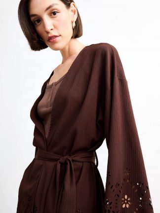 بلوز زنانه قهوه ای دفکتو