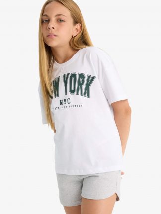 تی شرت دخترانه سفید دفکتو