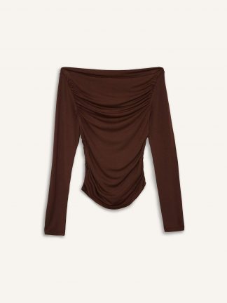 بلوز زنانه قهوه ای دفکتو