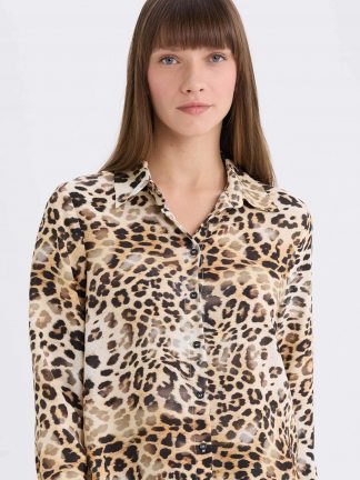 شومیز زنانه بژ دفکتو