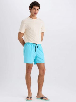 مایو مردانه آبی فیروزه ای دفکتو