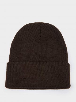 کلاه بافت زنانه قهوه ای تیره دفکتو