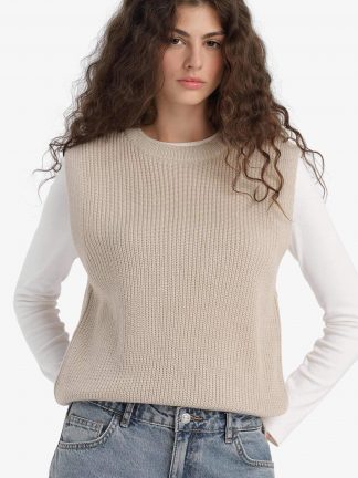 جلیقه زنانه بژ دفکتو