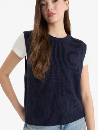 جلیقه زنانه سرمه ای دفکتو