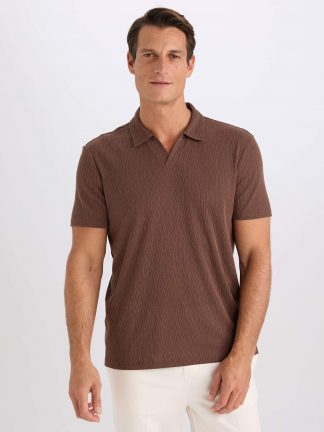 پولوشرت مردانه قهوه ای دفکتو