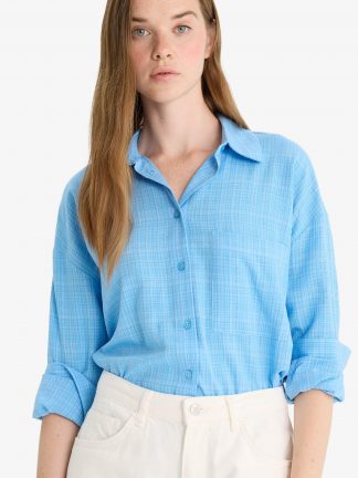 شومیز زنانه آبی دفکتو