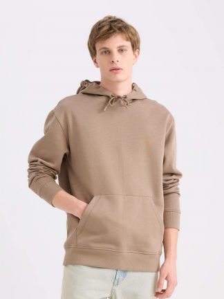 هودی مردانه قهوه ای روشن دفکتو