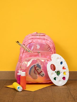 کوله پشتی دخترانه صورتی یو اس پولو