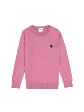 پلیور دخترانه صورتی تیره یو اس پولو