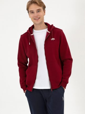 هودی مردانه زرشکی یو اس پولو