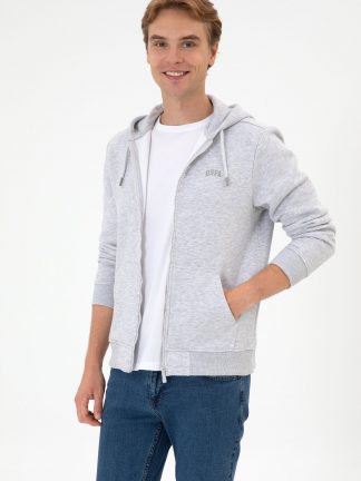 هودی مردانه خاکستری روشن یو اس پولو