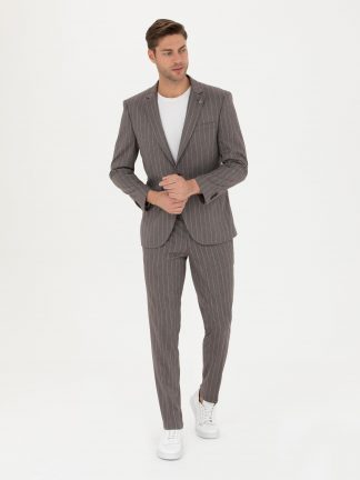 کت و شلوار مردانه قهوه ای روشن پیرکاردین