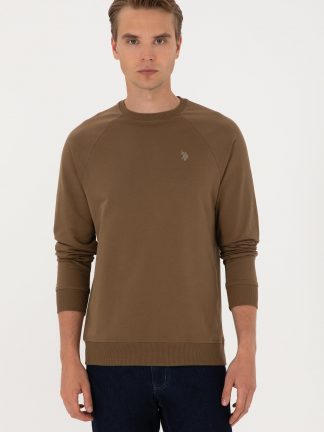 سویشرت مردانه خاکی روشن یو اس پولو