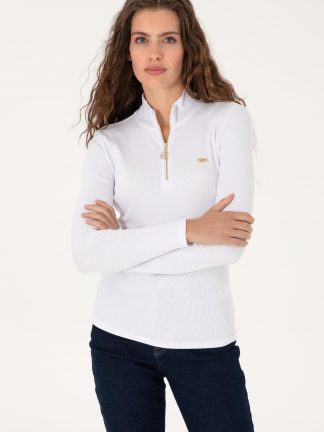 سویشرت زنانه سفید یو اس پولو