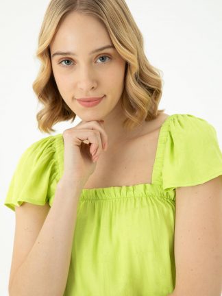 شومیز زنانه زرد روشن یو اس پولو