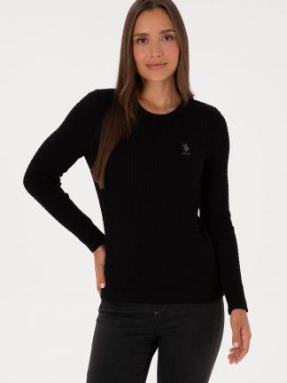 پلیور زنانه مشکی یو اس پولو