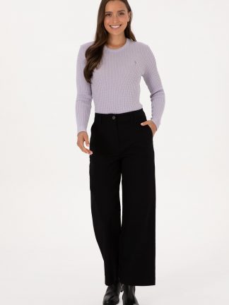 شلوار کتان زنانه مشکی یو اس پولو