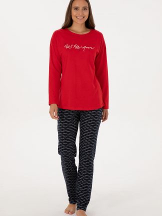 ست لباس راحتی زنانه قرمز یو اس پولو