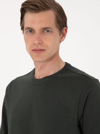 سویشرت مردانه سبز تیره پیرکاردین