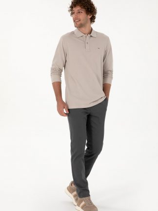 شلوار کتان مردانه خاکستری یو اس پولو