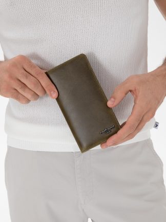 کیف پول و کارت مردانه خاکی روشن کاشارل