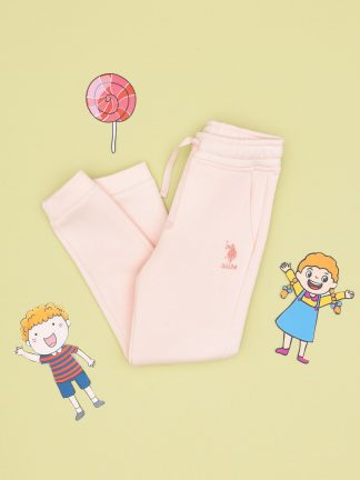 شلوار راحتی دخترانه صورتی روشن یو اس پولو