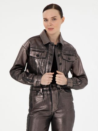 کت جین زنانه خاکستری تیره پیرکاردین