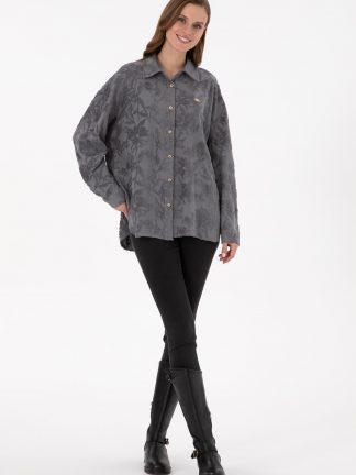 شومیز زنانه خاکستری یو اس پولو