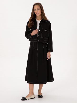 دامن زنانه مشکی پیرکاردین