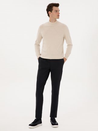 شلوار پارچه ای مردانه سرمه ای پیرکاردین