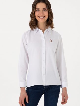 شومیز زنانه سفید یو اس پولو