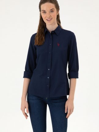 شومیز زنانه سرمه ای یو اس پولو