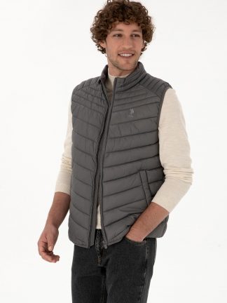 جلیقه مردانه خاکستری یو اس پولو