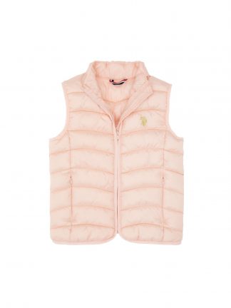 جلیقه دخترانه صورتی روشن یو اس پولو